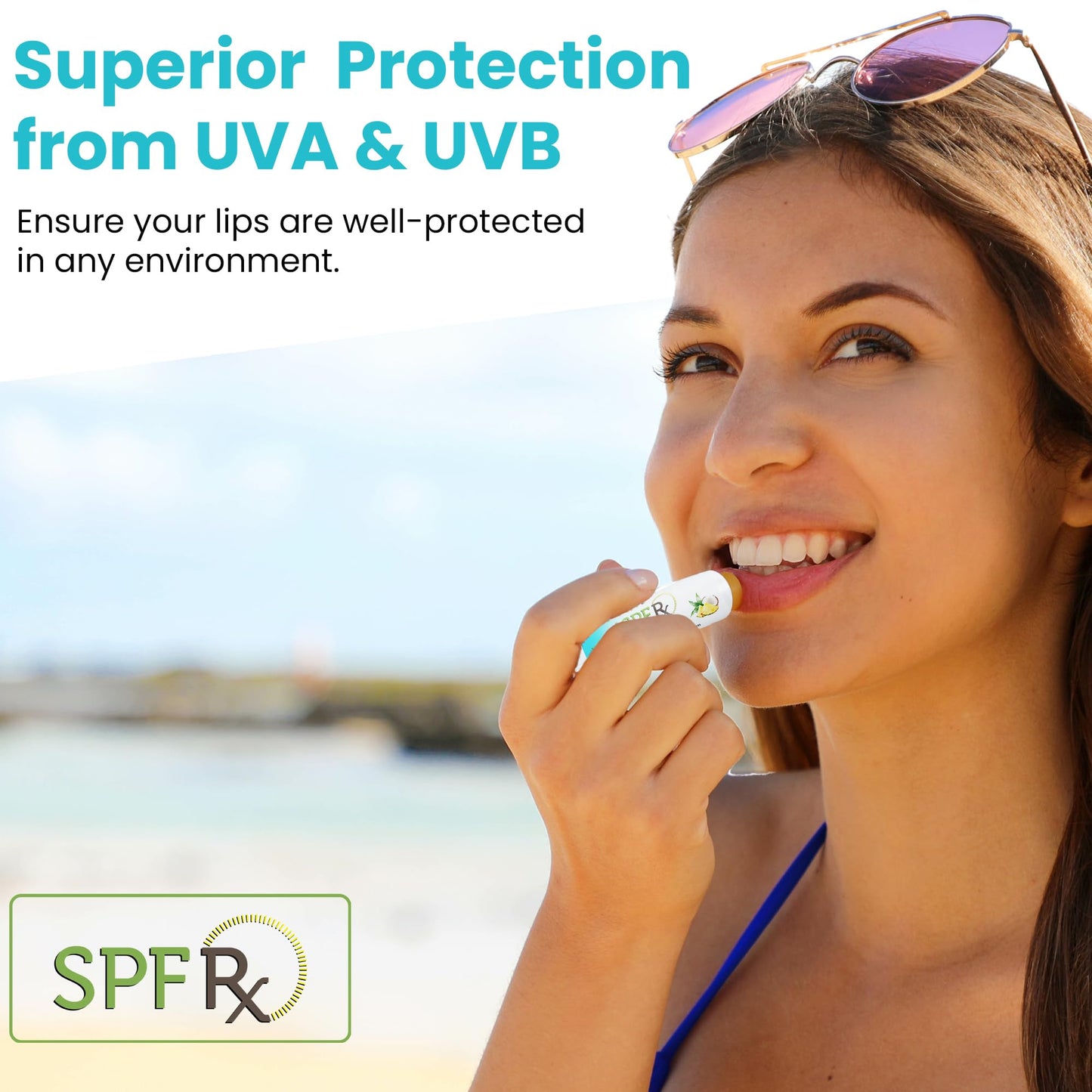 SPF Rx, SPF 30 Pina Colada Sunscreen Lip Balm Broad Spectrum Protection, Rapid Relief for Dry Chapped Lips, Superior Protection Against UVA & UVB Rays Beauty and Personal Care SPF Rx