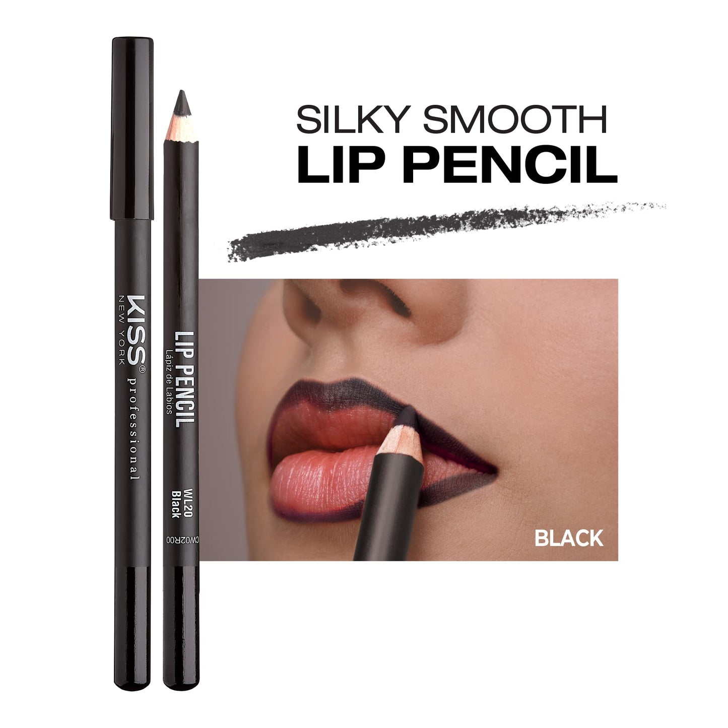 KISS NEW YORK Professional Slim Lip Pencil, Creamy Soft Lip Liner, Smooth Long-Lasting Rich Lip Color, Natural Lip Makeup, Water-Resistant Lip Crayon Beauty & Personal Care KISS NEW YORK