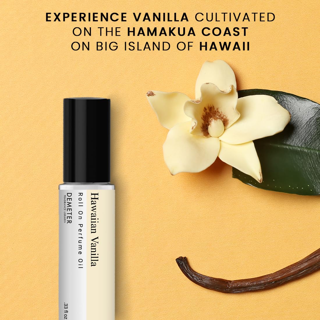 DEMETER Hawaiian Vanilla Roll on Perfume Oil, 0.33 Oz, Long-Lasting Beauty & Personal Care DEMETER