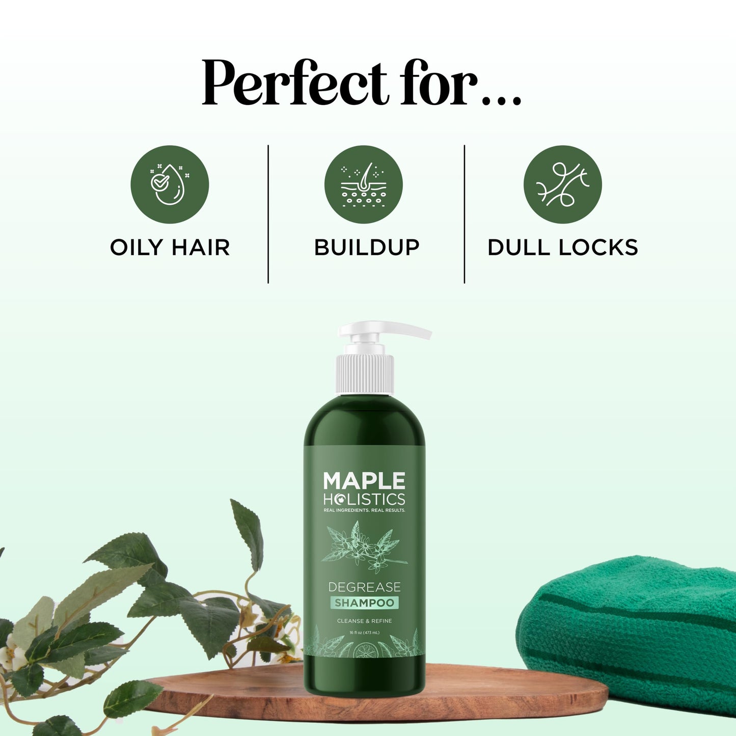 Clarifying Shampoo for Oily Hair and Scalp - Degrease Deep Cleansing Shampoo Build Up Remover with Rosemary Oil for Greasy Hair & Scalp - Vegan Color Beauty & Personal Care Maple Holistics