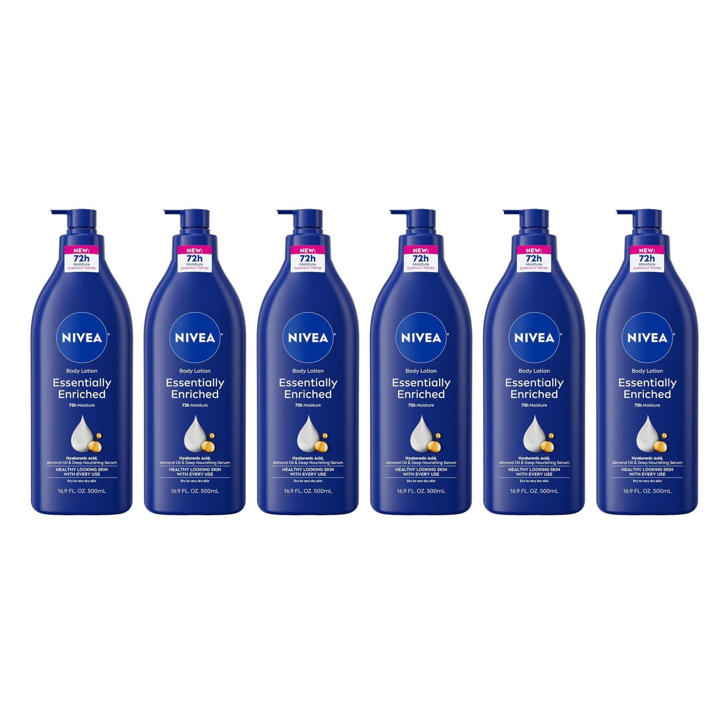 Nivea Lotion Essentially Enriched 16.9 Ounce Pump (Very Dry Skin) (500ml) (6 Pack) Beauty & Personal Care NIVEA