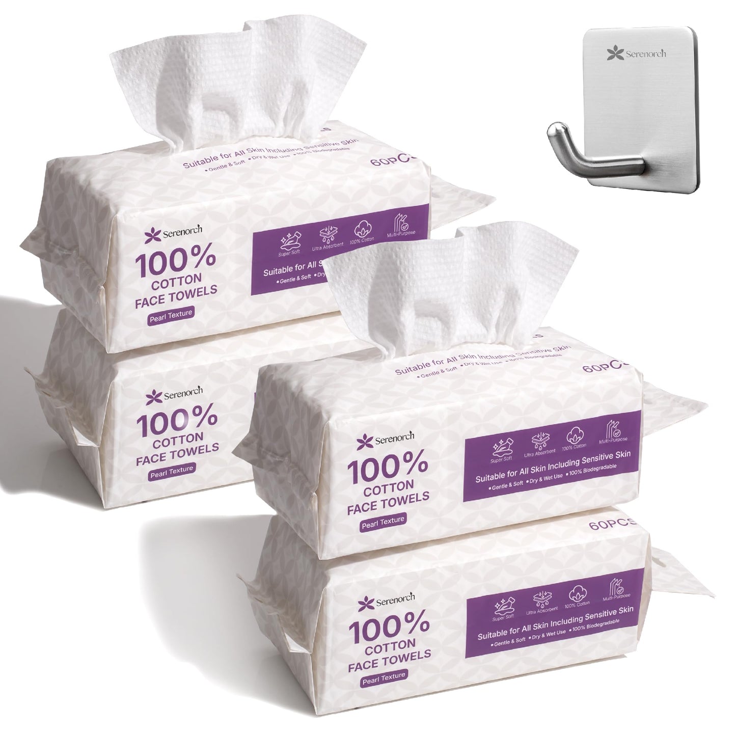 Serenorch Disposable Face Towels for Halloween, 10" x 12" Halloween Gifts for Sensitive Skin, Extra Soft Makeup Remover Dry Wipes, 50 Count Beauty and Personal Care Serenorch Default Title