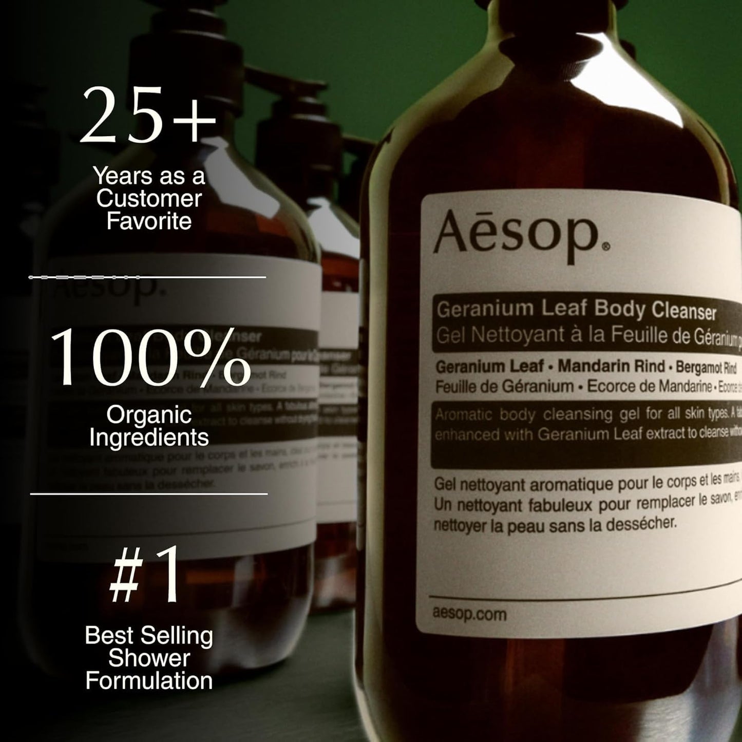 Aesop Geranium Leaf Body Cleanser Refill | Gentle Shower Gel with Geranium, Mandarin and Bergamot Essential Oil Blend to Refresh & Balance Skin | 500 Beauty & Personal Care Aesop