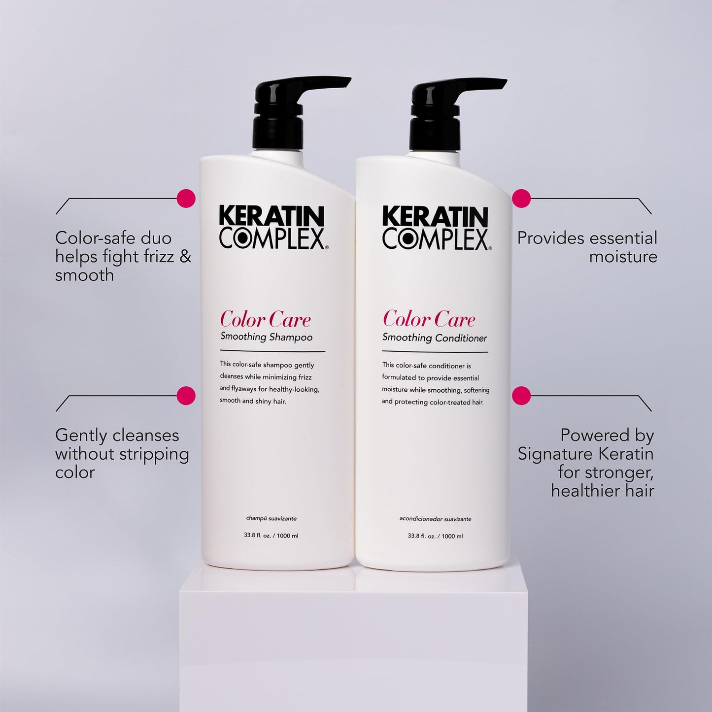Keratin Complex - Color Care Smoothing Shampoo & Conditioner Duo - 33.8 fl oz Each Beauty & Personal Care Keratin Complex