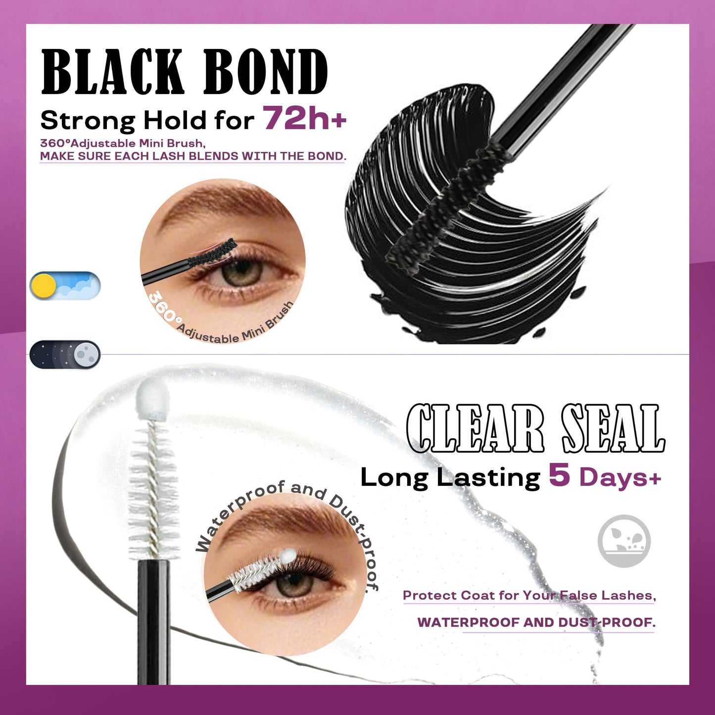 GAQQI Lash Cluster Glue, Lash Bond and Seal Waterproof Eyelash Glue for Eyelash Clusters, Strong Hold Adhesive for DIY Use, Latex-Free Safe Formula Beauty and Personal Care GAQQI