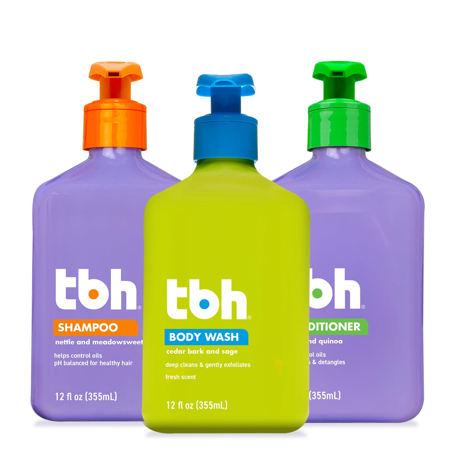 TBH Kids & Teen Hair and Body Care Set - Shampoo, Conditioner & Body Wash with Natural Ingredients - Sulfate & Paraben Free - Gentle for All Hair Beauty & Personal Care TBH
