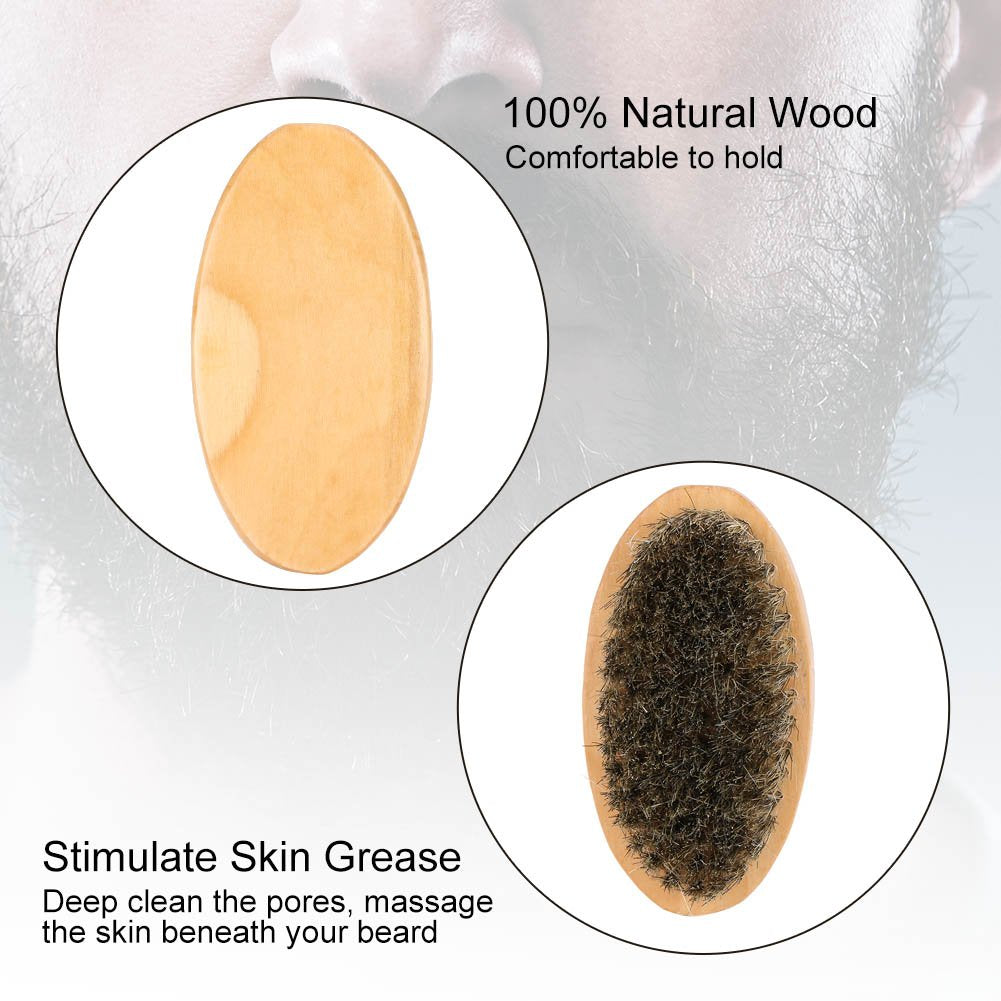 Men's Beard and Mustache Care Kit - Oval Brush, Comb, Grooming Tools for Softening, Conditioning, and Cleaning Beauty & Personal Care Sonew