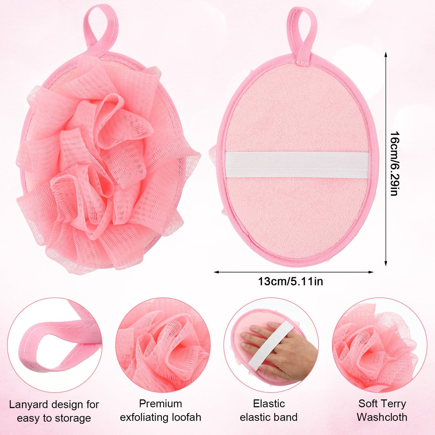WJIAAA Mini Loofah Travel Size, 2 Pcs Small Loofah with 2 Pcs Soap Saver Pouch, Soft Exfoliating Sponge for Shower & Bath, Polyester Material Beauty and Personal Care WJIAAA