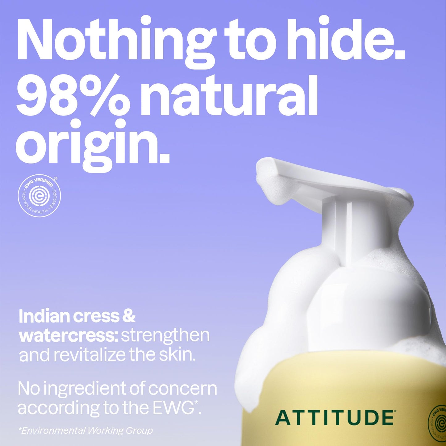 ATTITUDE Foaming Hand Soap, EWG Verified, Plant and Mineral-Based Ingredients, Vegan and Cruelty-free Personal Care Products, Earl Grey & Fresh Beauty & Personal Care BIO SPECTRA ATTITUDE