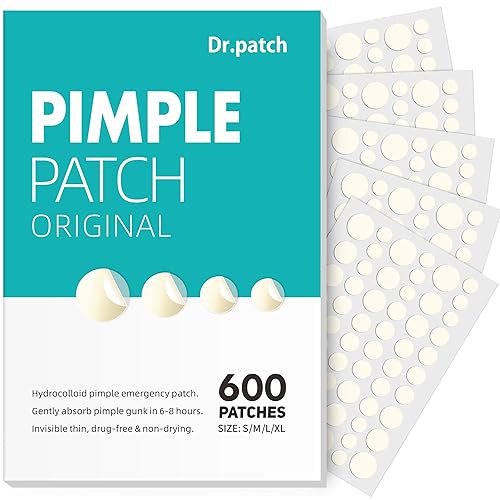 Dr.patch Pimple Patches for Face - 4 Size 600 Counts Acne Patches, Hydrocolloid Patches for Covering Zits and Blemishes, Spot Stickers with Salicylic Beauty & Personal Care Dr.patch