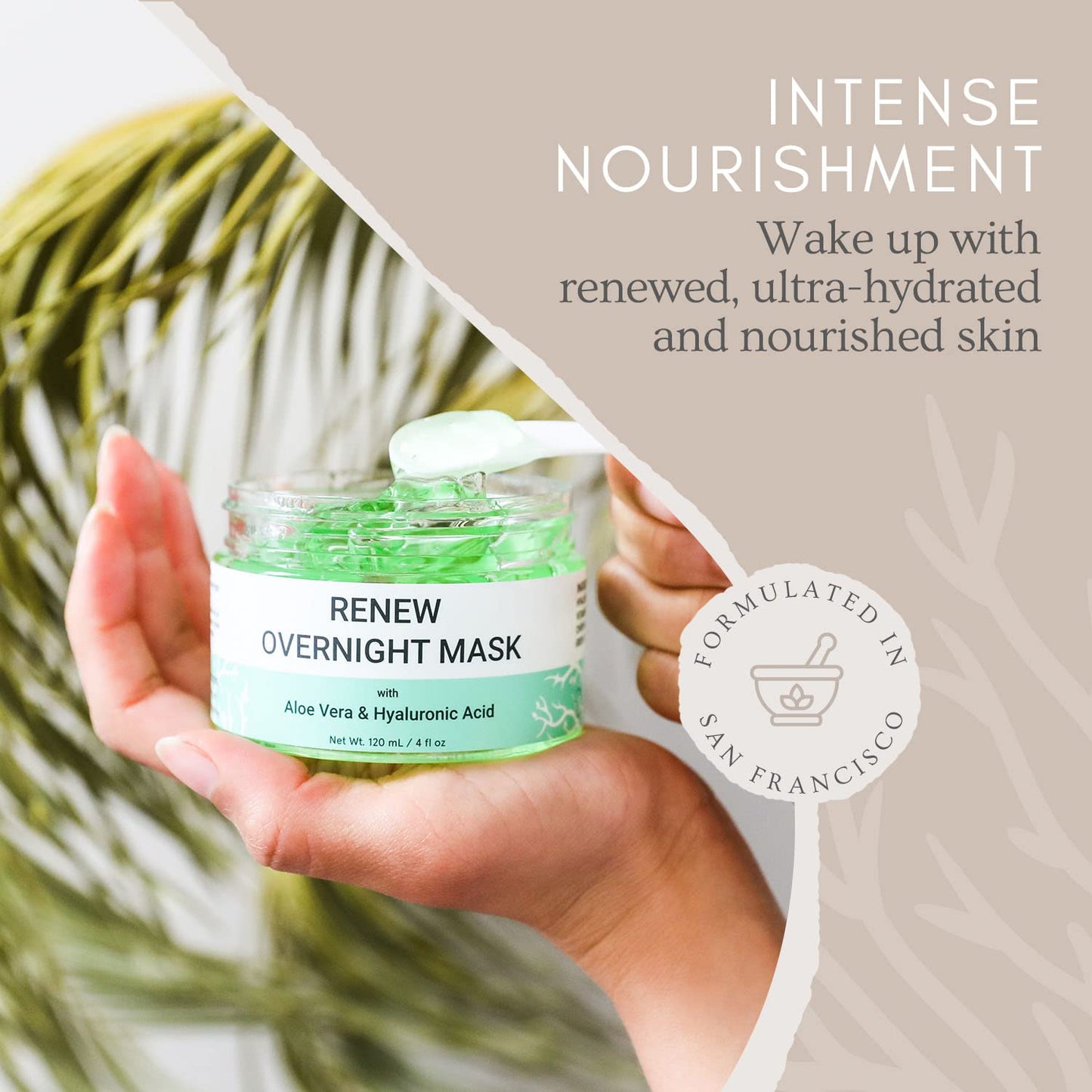 Doppeltree RENEW Overnight Face Mask with Aloe Vera Gel & Hyaluronic Acid, Anti Aging Hydrating Facial Mask for All Skin Types, Night Time Skin Care Beauty & Personal Care Doppeltree