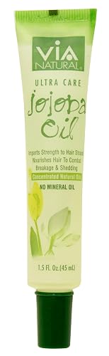 VIA Natural Ultra Care Jojoba Oil Concentrated Natural Oil 1.5oz - Imparts Strength to Hair Strands Nourishes Hair To Combat Breakage & Shedding - 6 Beauty & Personal Care Via Natural