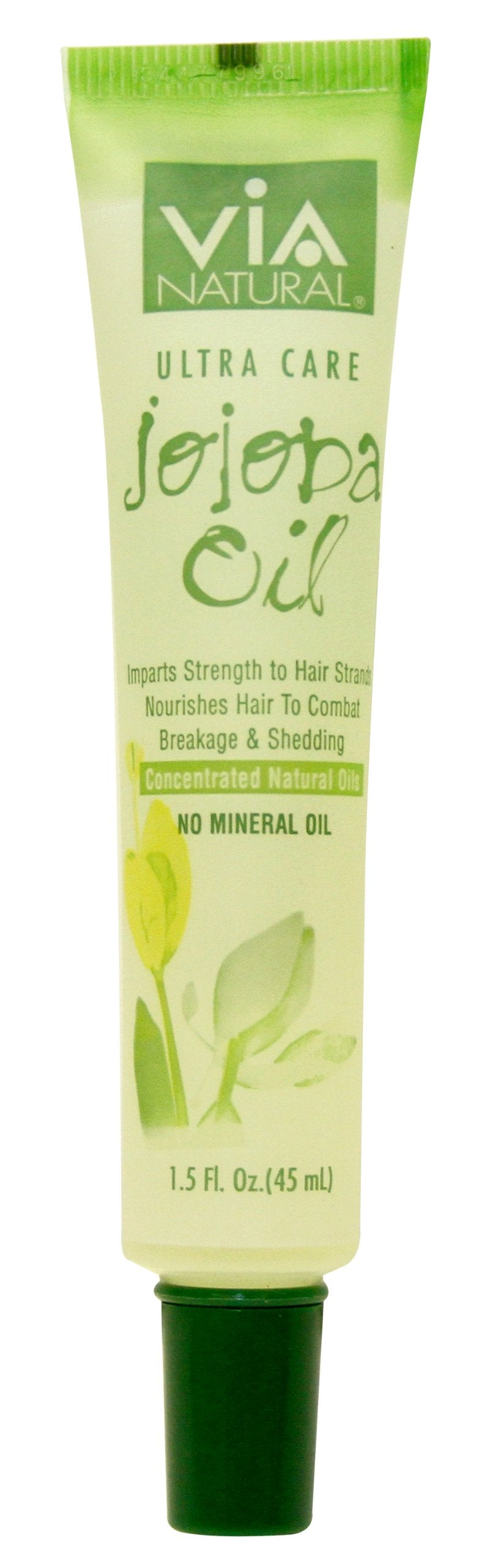 VIA Natural Ultra Care Jojoba Oil Concentrated Natural Oil 1.5oz - Imparts Strength to Hair Strands Nourishes Hair To Combat Breakage & Shedding - 6 Beauty & Personal Care Via Natural