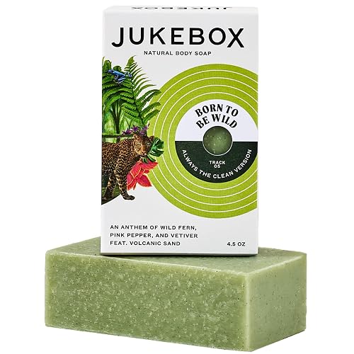JUKEBOX Soap,Born to Be Wild Scent, Natural Bar Soap for Women, Medium Scrub, Cold Process, Bath Soap, No Harmful Ingredients, All Skin Types, Wild Beauty & Personal Care JUKEBOX