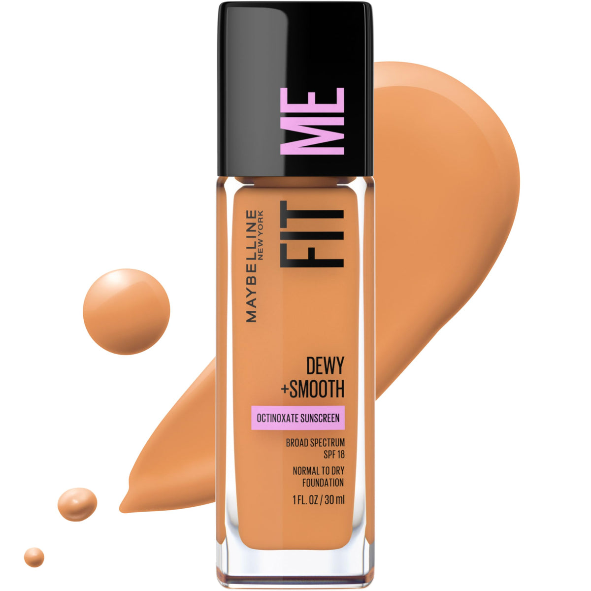 Maybelline New York Fit Me Dewy + Smooth Foundation, 330 Toffee, 1 Fl. Oz (Pack of 1) (Packaging May Vary) Beauty & Personal Care MAYBELLINE