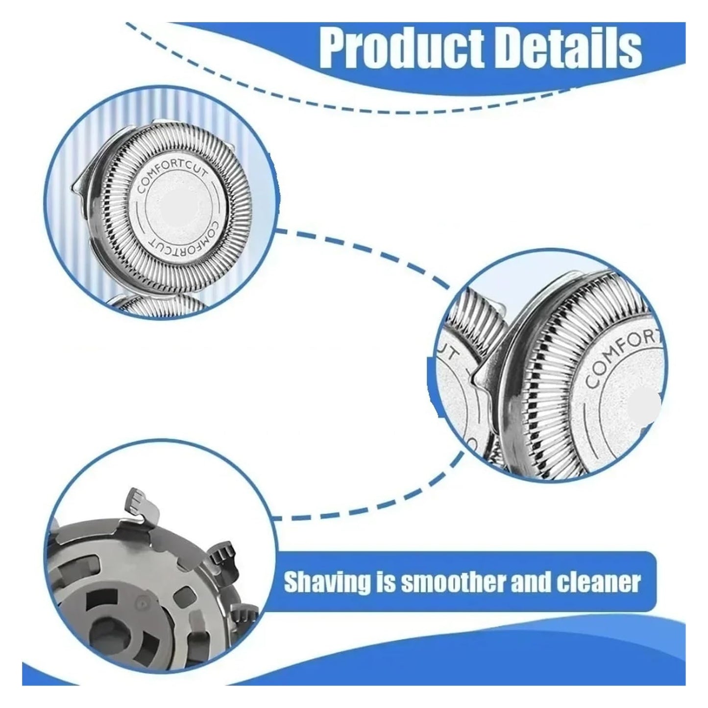 Compatible For Philips Shaver Replacement Heads 2/4/6Pcs 550 S520 S510 SH30/5 S5000 Wet Dry Blade Head Accessories(6pcs) Beauty and Personal Care SYILJVAFV