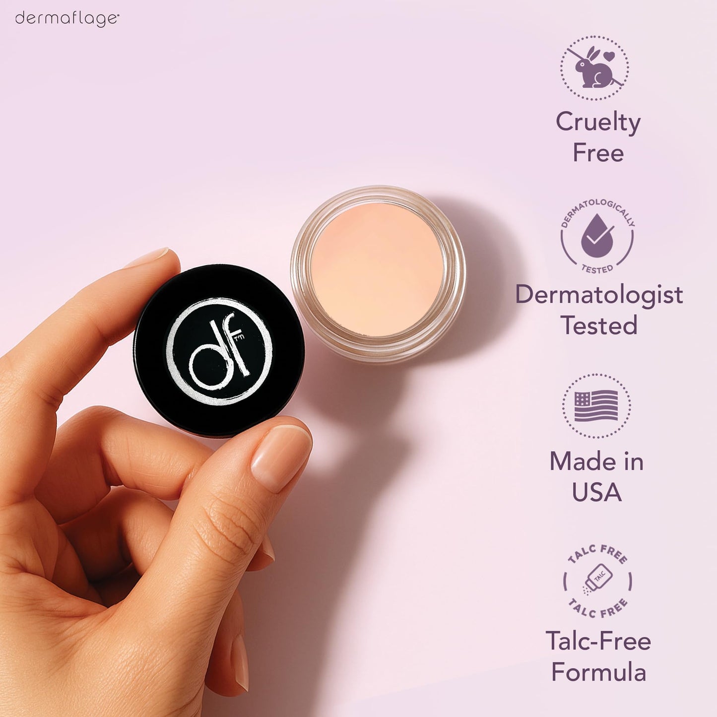 Dermaflage Waterproof Concealer Cream - Full Coverage, Matte Finish, Covers Dark Circles, Tattoos, Acne (Light) Beauty & Personal Care Dermaflage