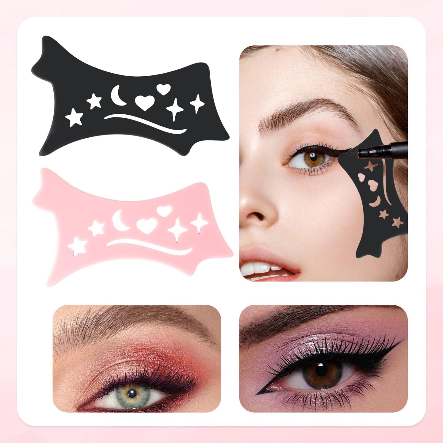 2 PCS Eyetour Eyeshadow Tool, Eyeshadow Assistant, Eyeshadows Stencils for Eyes, Perfect Eyeliner and Eyeshadows Application for Women Quick Make-Up Beauty & Personal Care ROBOHOOK