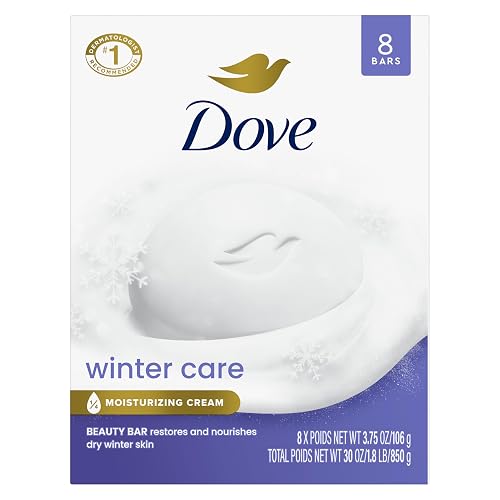 Dove Beauty Bar Soap Winter Care, 8 Bars for Nourished Winter Skin, With Natural Oil 3.75 oz Beauty & Personal Care Dove