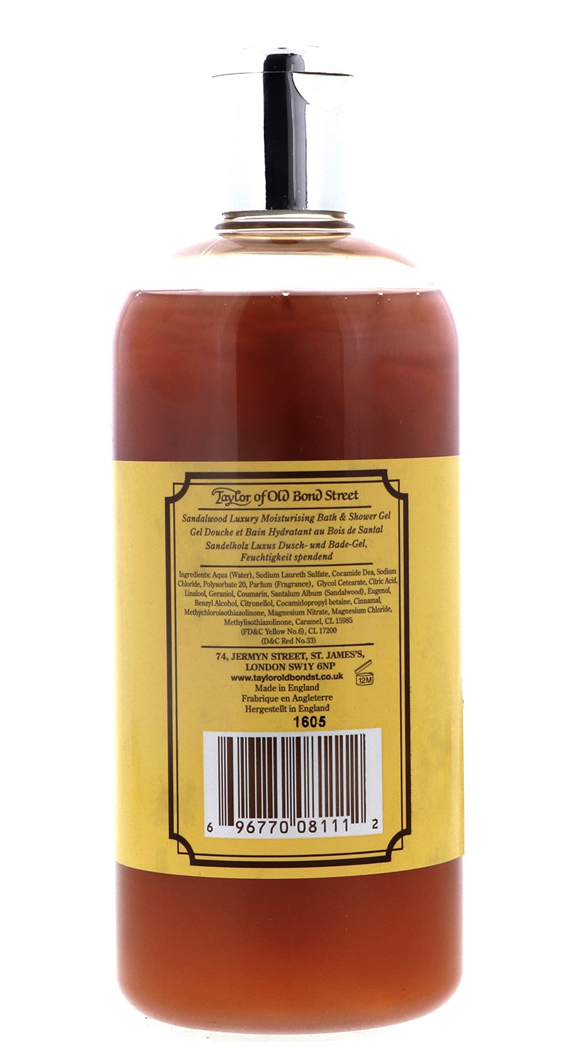 Taylor of Old Bond Street Sandalwood Moisturizing Bath and Shower Gel, 500 ml Beauty & Personal Care Taylor of Old Bond Street