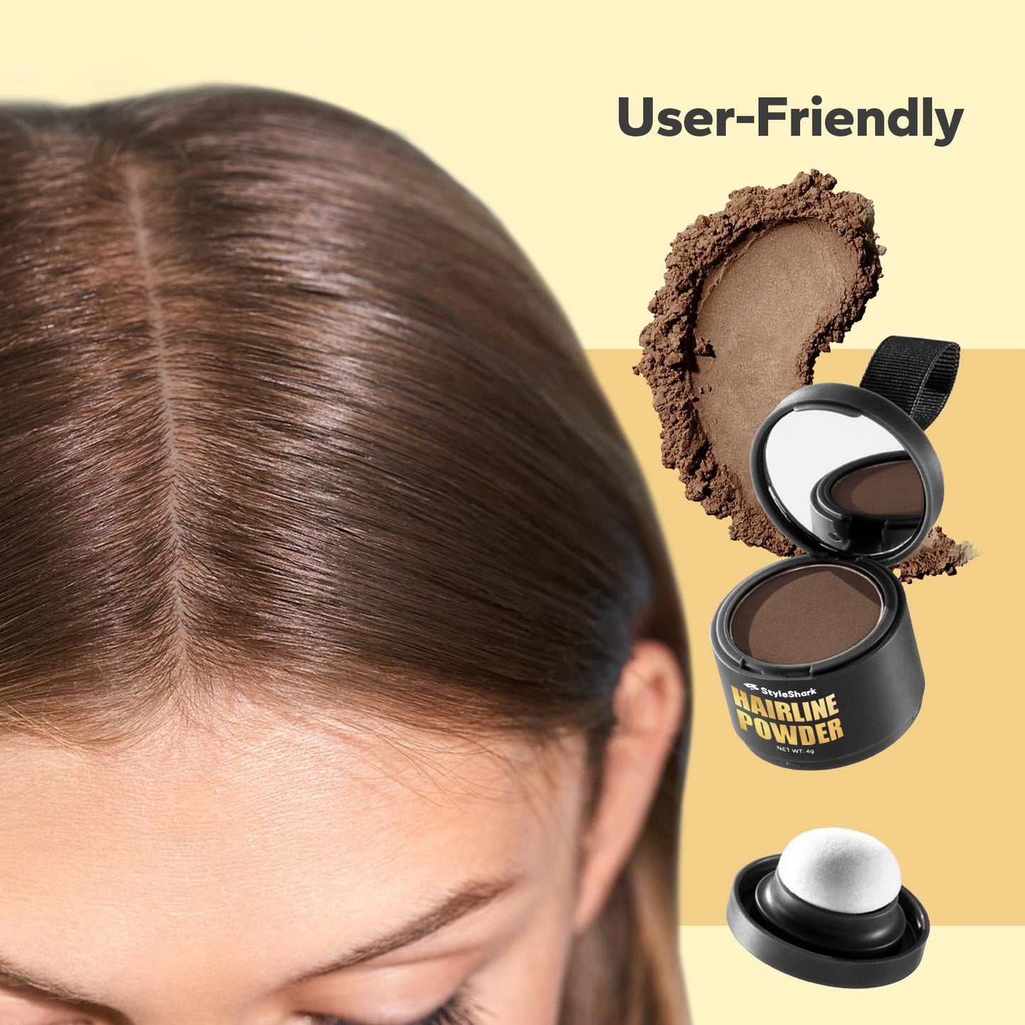 StyleShark Hairline Powder - Stain-Proof Root Touch Up and Thinning Hair Cover for Women and Men (Light Brown) Beauty & Personal Care StyleShark
