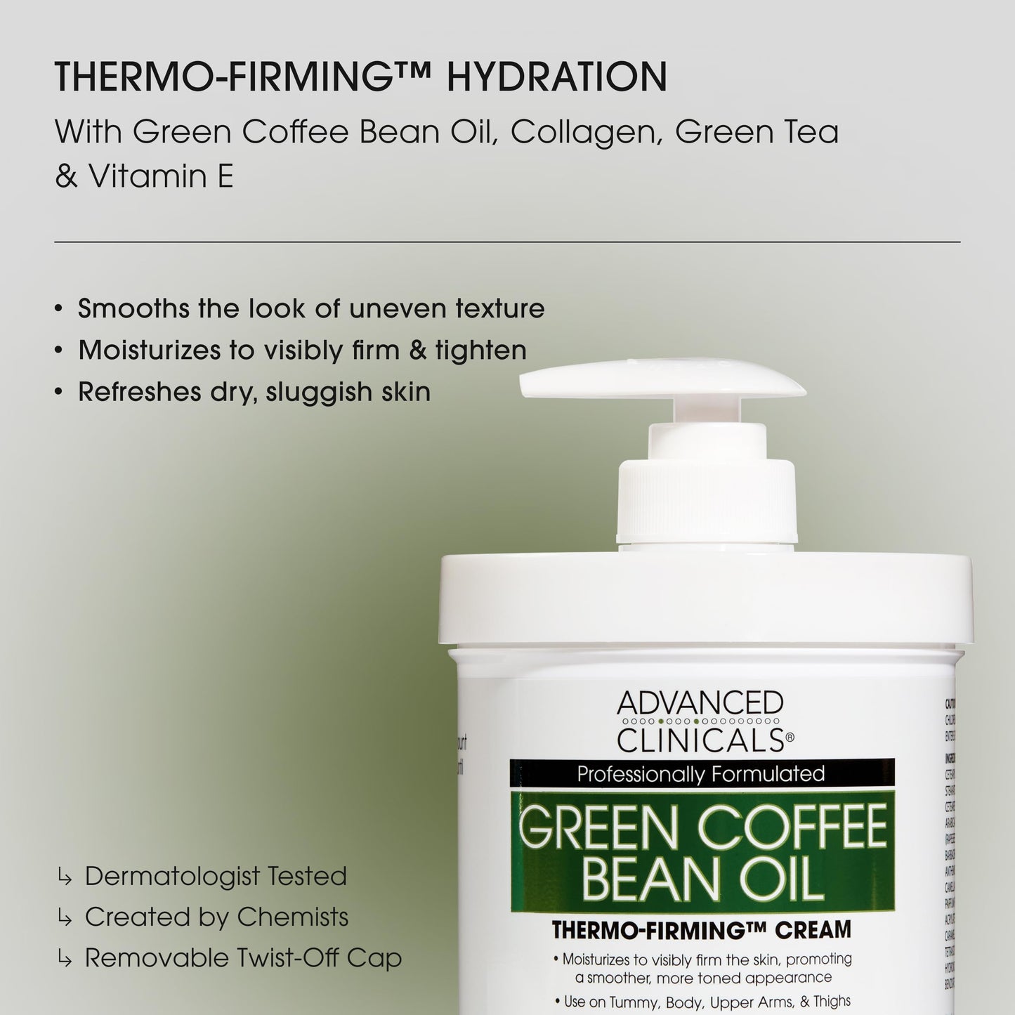 Advanced Clinicals Green Coffee Bean Thermo - Firming Body Lotion | Caffeine Infused Collagen Cream Moisturizer & Body Cream For Women, Stomach, Legs Beauty & Personal Care Advanced Clinicals