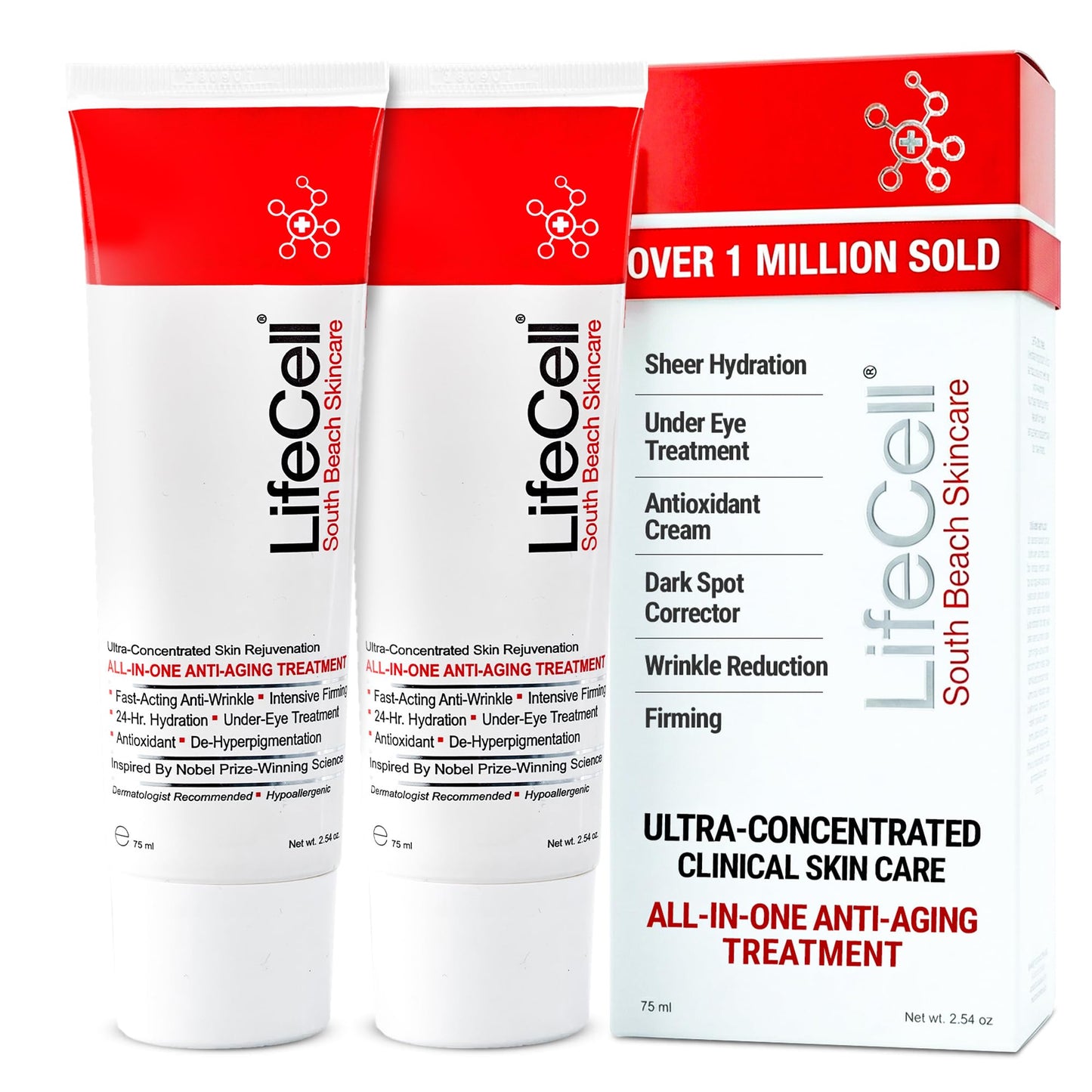 LifeCell All In One Anti-Aging Cream - Reduces Wrinkles, Fine Lines, Dark Circles & Sun Damage - Retinol, Vitamin C, DMAE & Hyaluronic Acid Beauty & Personal Care LifeCell
