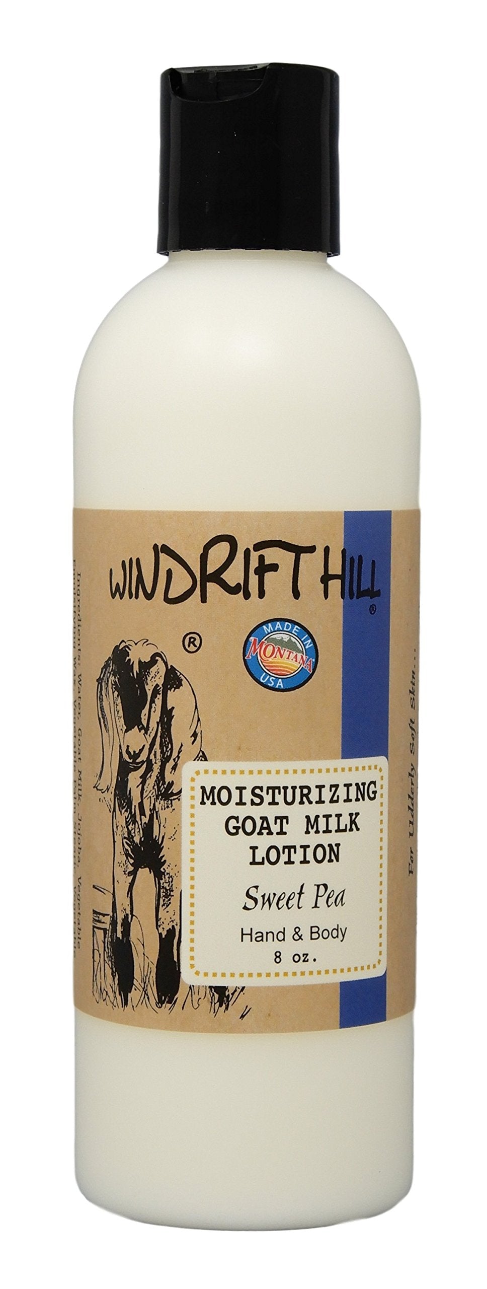Windrift Hill (Sweet Pea) Moisturizing Goat Milk Hand & Body Lotion With Essential Oils 8 Ounce Bottle Beauty & Personal Care Windrift Hill
