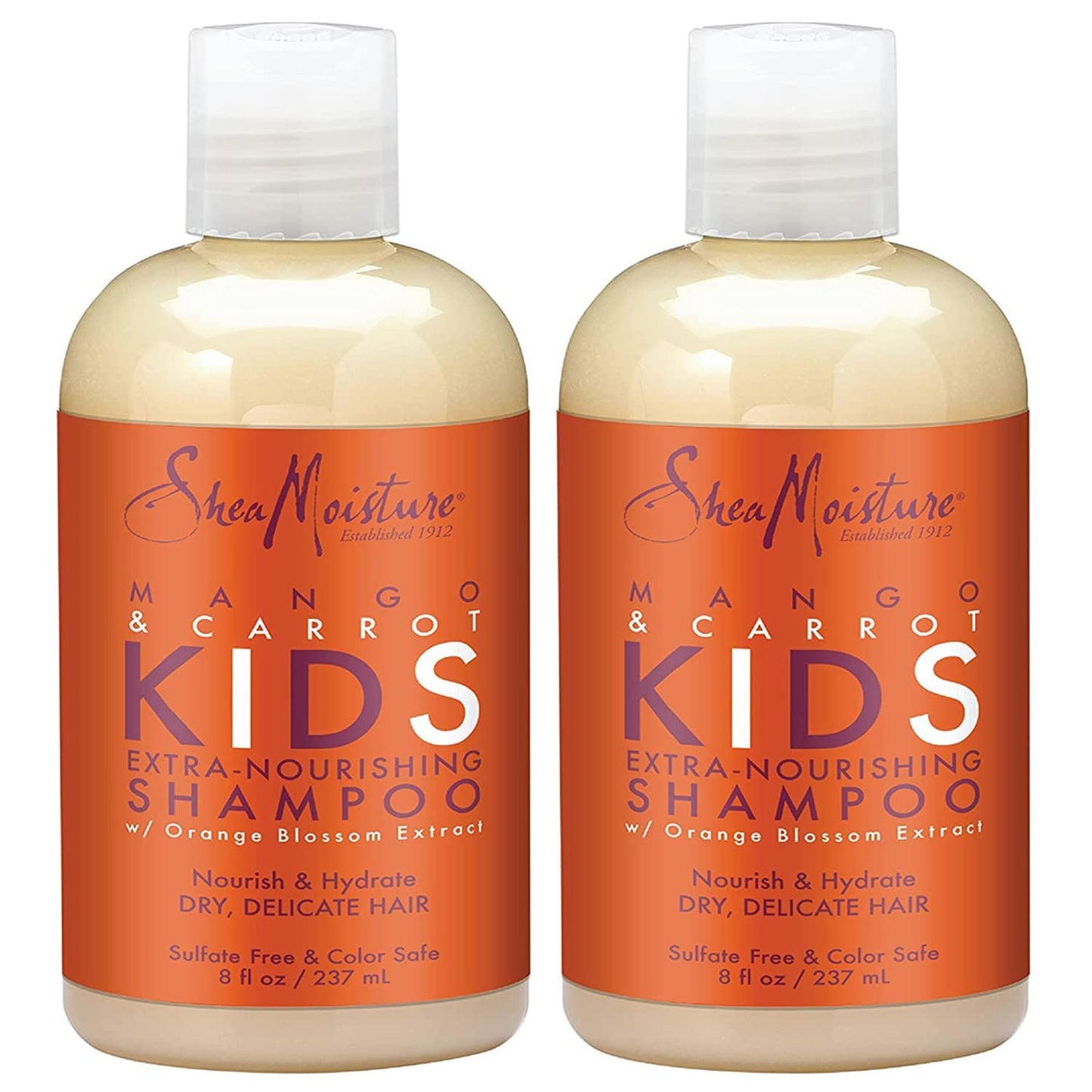 Shea Moisture Kids Shampoo - Extra-Nourishing Shea Butter, Mango & Carrot Hair Detangler with Orange Blossom Extract, Sulfate-Free Shampoo for Kids, 8 Beauty & Personal Care Shea Moisture