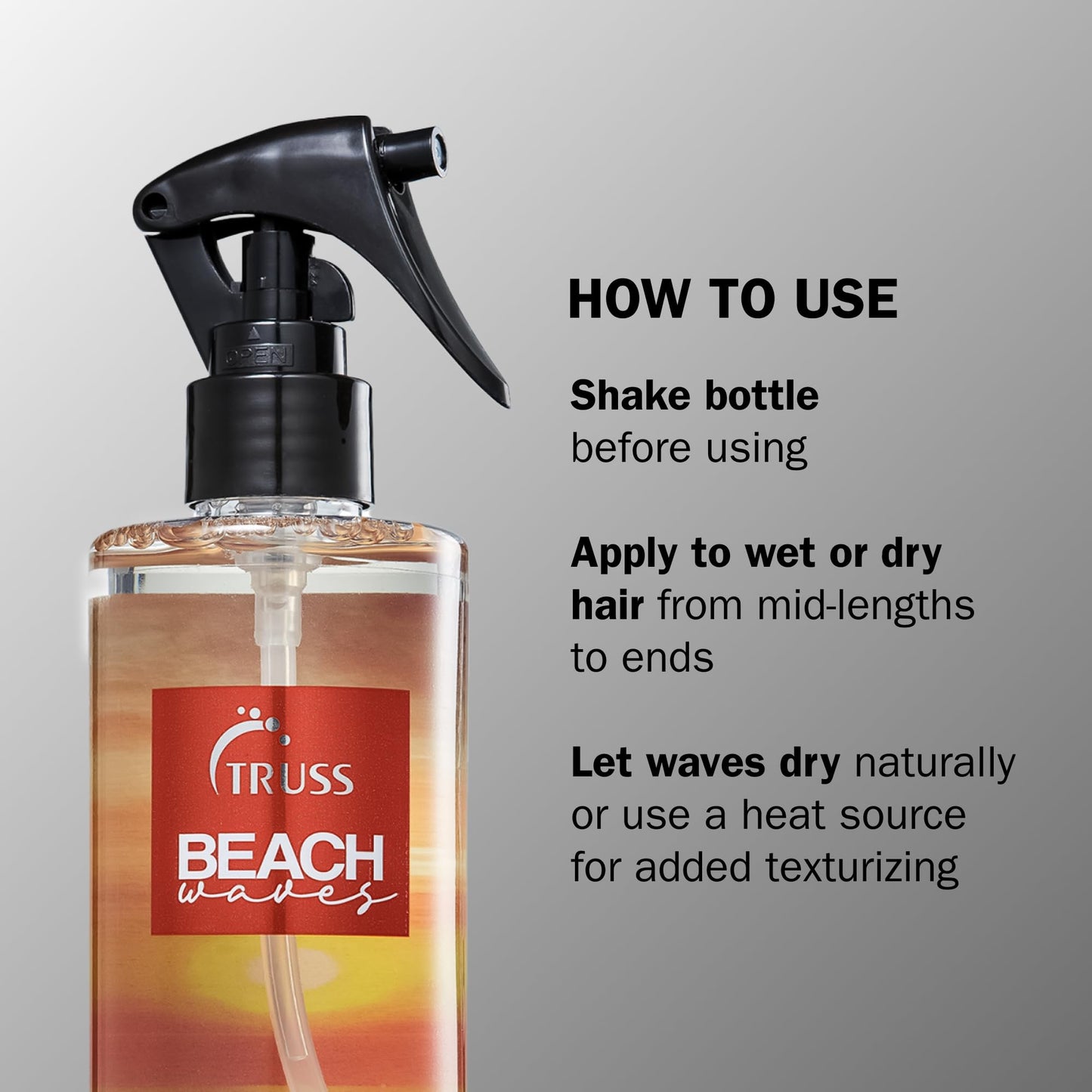 TRUSS Beach Waves - Texturizing Styling Spray for Hair to Achieve The Perfect Natural Beach Wave Effect - All Hair Types (8.79oz) Beauty & Personal Care TRUSS