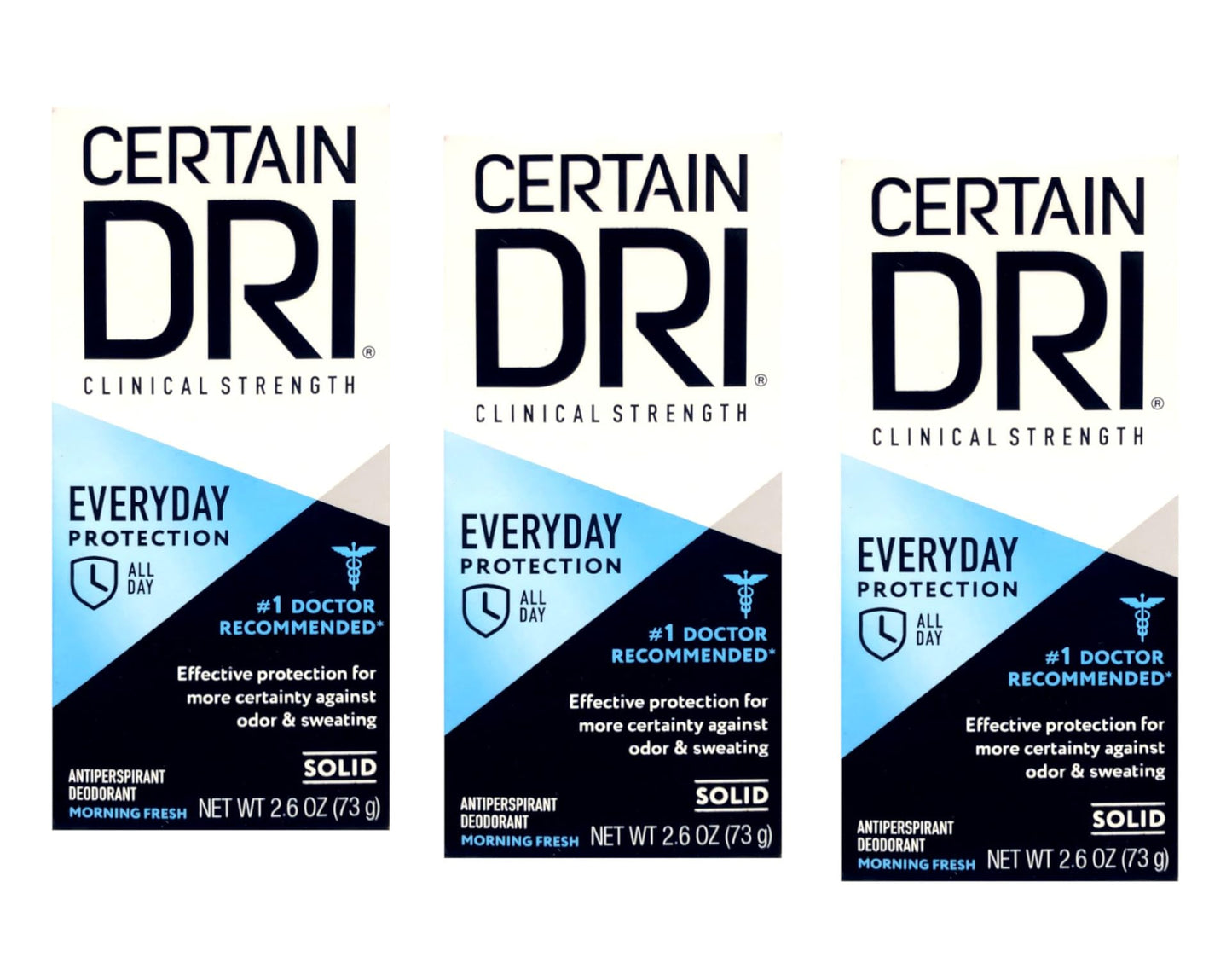 Certain Dri Everyday Strength Clinical Antiperspirant/Deodorant Morning Fresh Solid, 2.6 oz, 3-Pack Beauty and Personal Care Certain Dri
