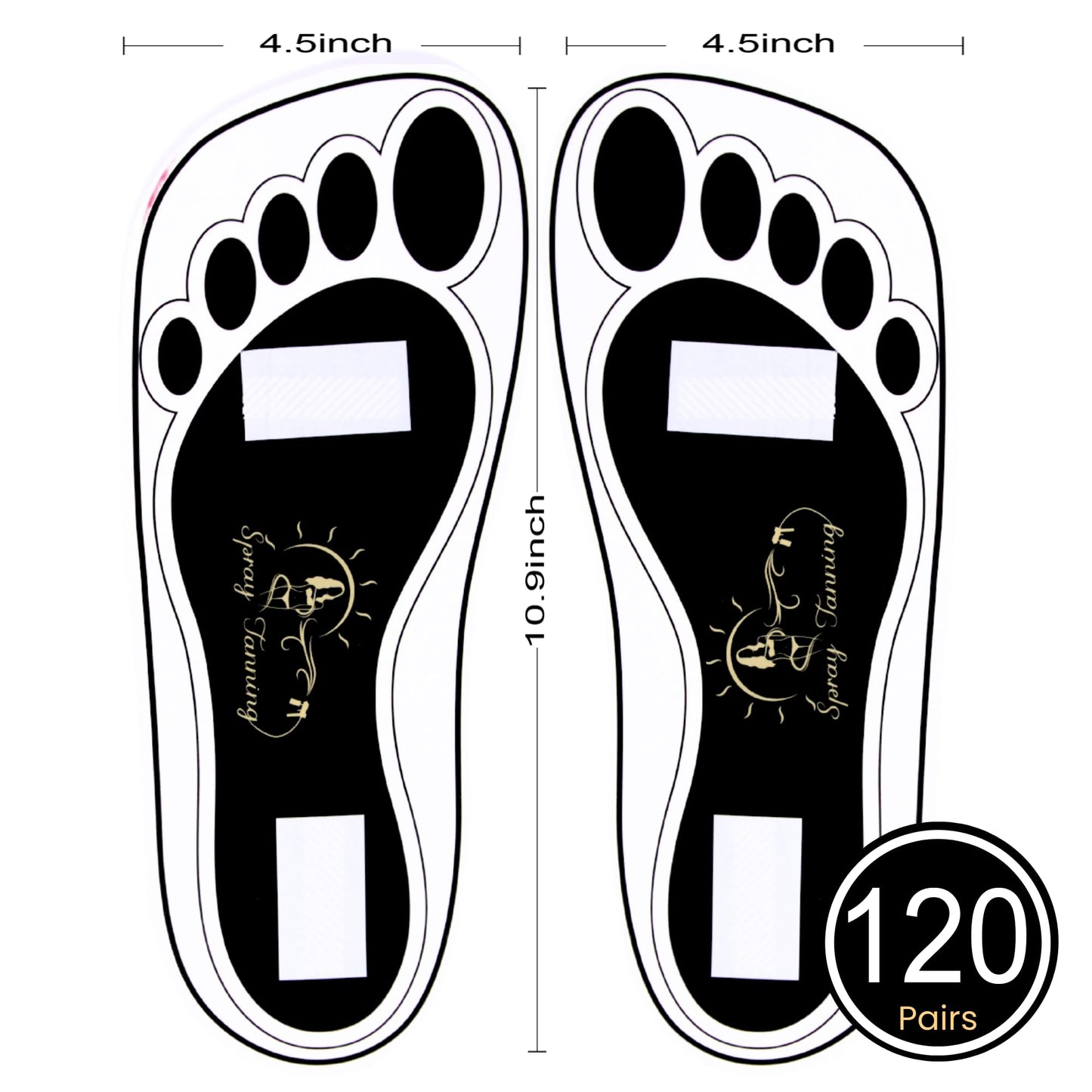 120Pairs(240Feets) Disposable Stick Spray Tanning Feet Pads Perfect for preventing spray tan solution,Deluxe & Hygienic Spray Tan Feet Pads-Ideal Beauty & Personal Care HeeStar
