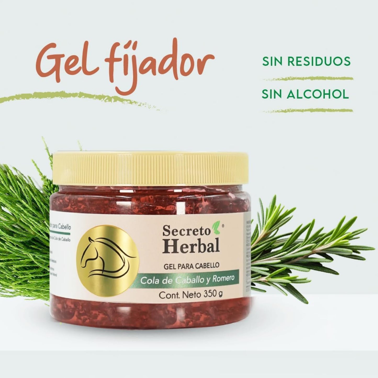 Tu Salud Plus Secreto Herbal Hair Gel 350g (12.34 oz) - Horsetail & Rosemary Styling Gel for Strong Hold, Shine & Frizz Control - Gel para Cabello Beauty & Personal Care Tu Salud Plus