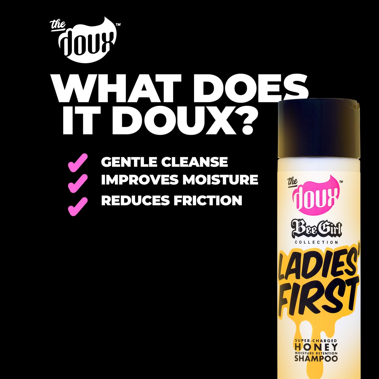 The Doux LADIES FIRST Honey Shampoo and SUPERSONIC Honey Condish - Hydrating Curl Shampoo and Conditioner Bundle - Leave In Conditioner Beauty & Personal Care The Doux