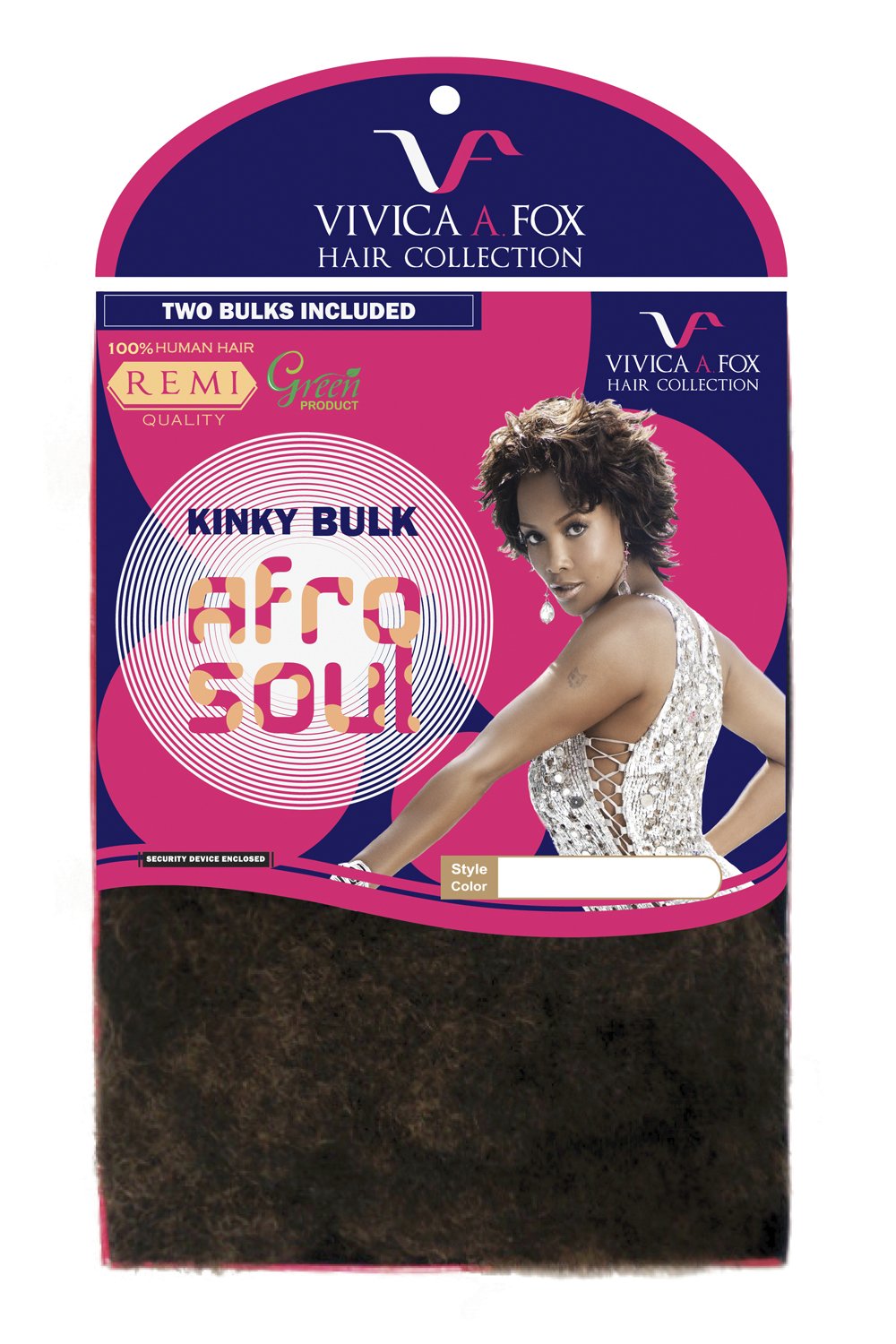Vivica A Fox Hair Collection HKBK16L-V Human Hair Afro Curl Kinky Bulk Extension, P2216, 5.8 Ounce