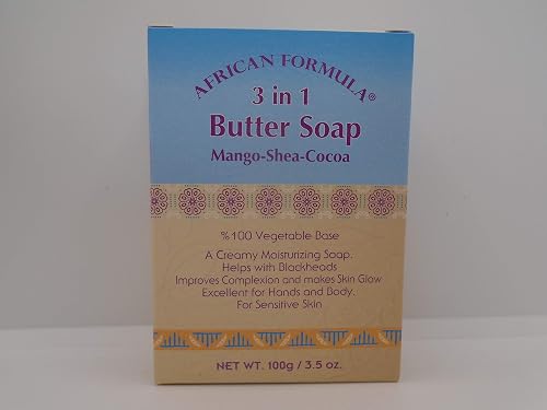 African Formula 3 in 1 Butter Soap: Mango, Shea, Cocoa Butter. 100% Vegetable Base Beauty & Personal Care Unknown