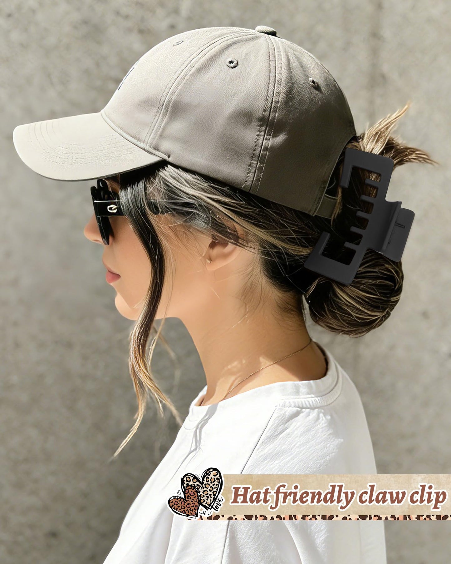 Hat-Friendly Claw Clips for Baseball Caps - 4 Pcs Trucker Hat Hair Clips for Women, Claw Clips for Thick Hair Hat Hairstyles, Gifts Hair Accessories Beauty and Personal Care CHLINS