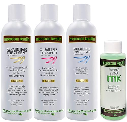 Moroccan Keratin Gold Series Brazilian Keratin Hair Treatment Blowout Smoothing Straightening Hair Professional Salon Grade Long Lasting Natural Beauty & Personal Care MOROCCAN KERATIN