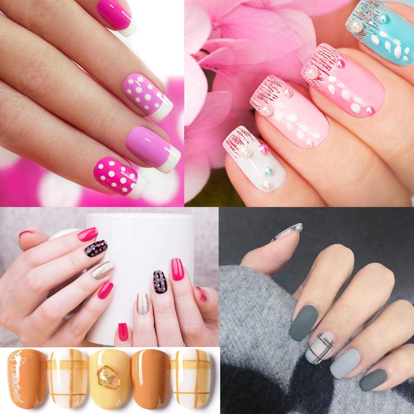 Nail Art Brushes 5 Pcs Double Ended Fine Nail Liner Brush Dotting Pen Nail Gel Polish Detail Drawing Tools Beauty & Personal Care Beauty Max