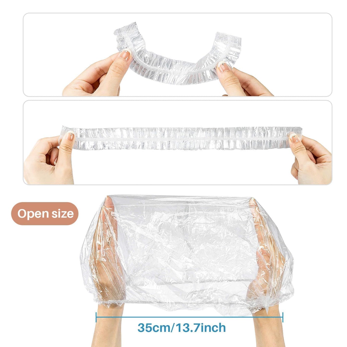 MAQIHAN 30 Disposable Shower Caps Large - Thickened Plastic Hair Caps for Deep Conditioning Shower Cap Reusable Waterproof for Women Men Hair Beauty and Personal Care MAQIHAN