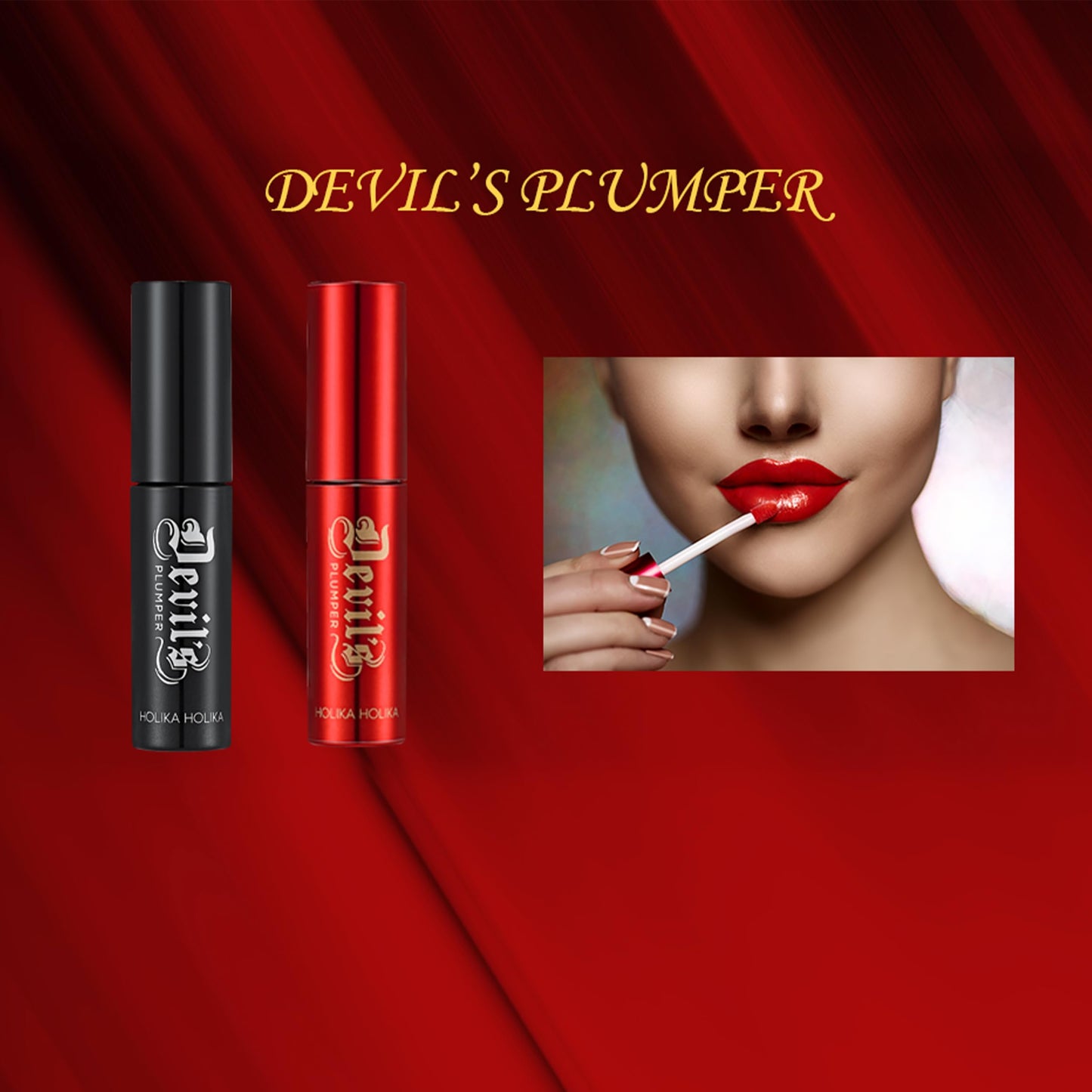 HOLIKA HOLIKA Devil's Real Lip Plumper for glowy shiny flamboyant voluminous lips Beauty and Personal Care HOLIKA HOLIKA