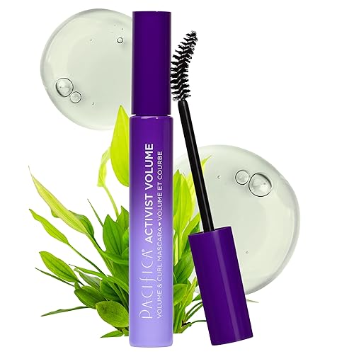Pacifica Beauty | Activist Curling Mascara | Black | Volume and Length | Vegan Brush | Glass Tube | Clean Eye Makeup | Plant-Fibers | Microplastic + Beauty & Personal Care Pacifica