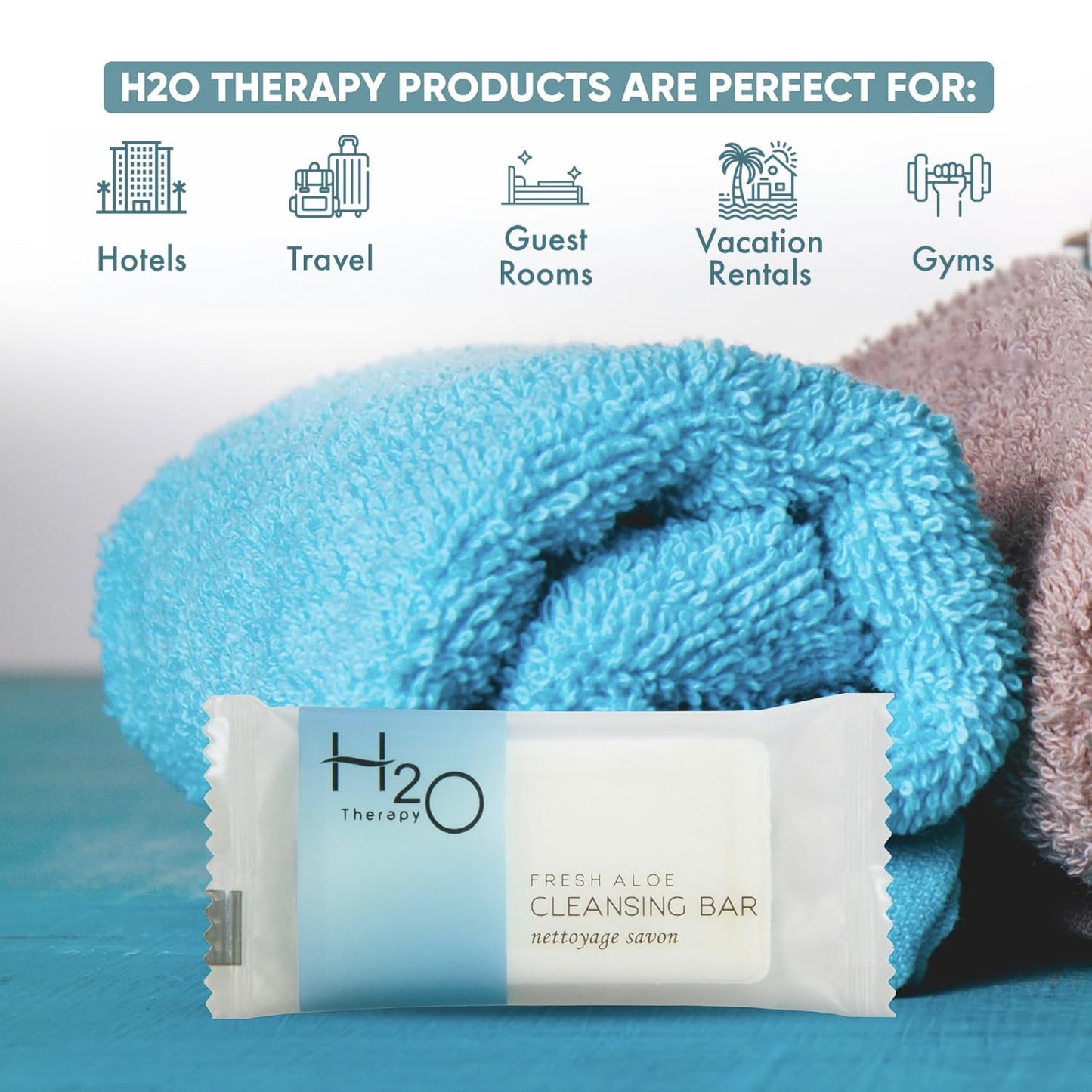 Travel Size Hotel Bar Soap 500 Count 1 oz Cleansing Bars Guest Amenities for Hotels Vacation Rentals and Short Term Rentals Paraben Free Green Tea Beauty & Personal Care H2O Therapy