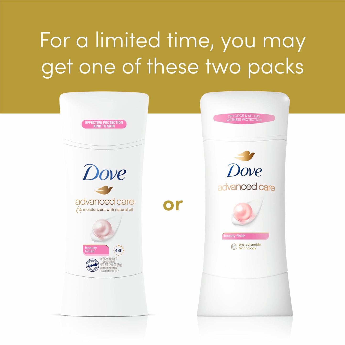 Dove Advanced Care Antiperspirant Deodorant Stick Beauty Finish 4 Count for helping your skin barrier repair after shaving 2.6 oz Beauty and Personal Care Dove