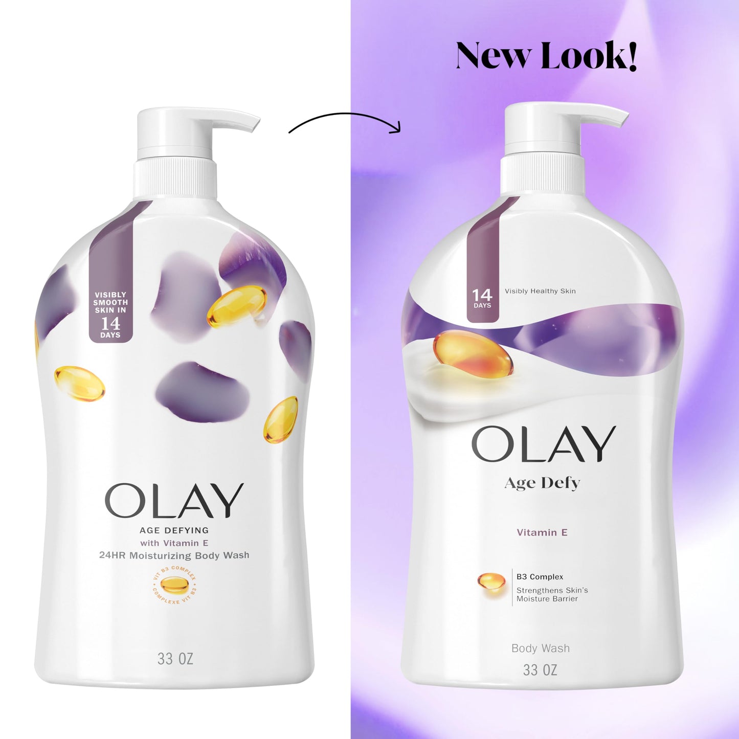 Olay Body Wash for Women, Age Defy with Vitamin E, 24/7 Moisture Barrier Repair, Hydrating & Cleansing Formula for Visibly Healthy Soft Skin, Vitamin Beauty & Personal Care Olay