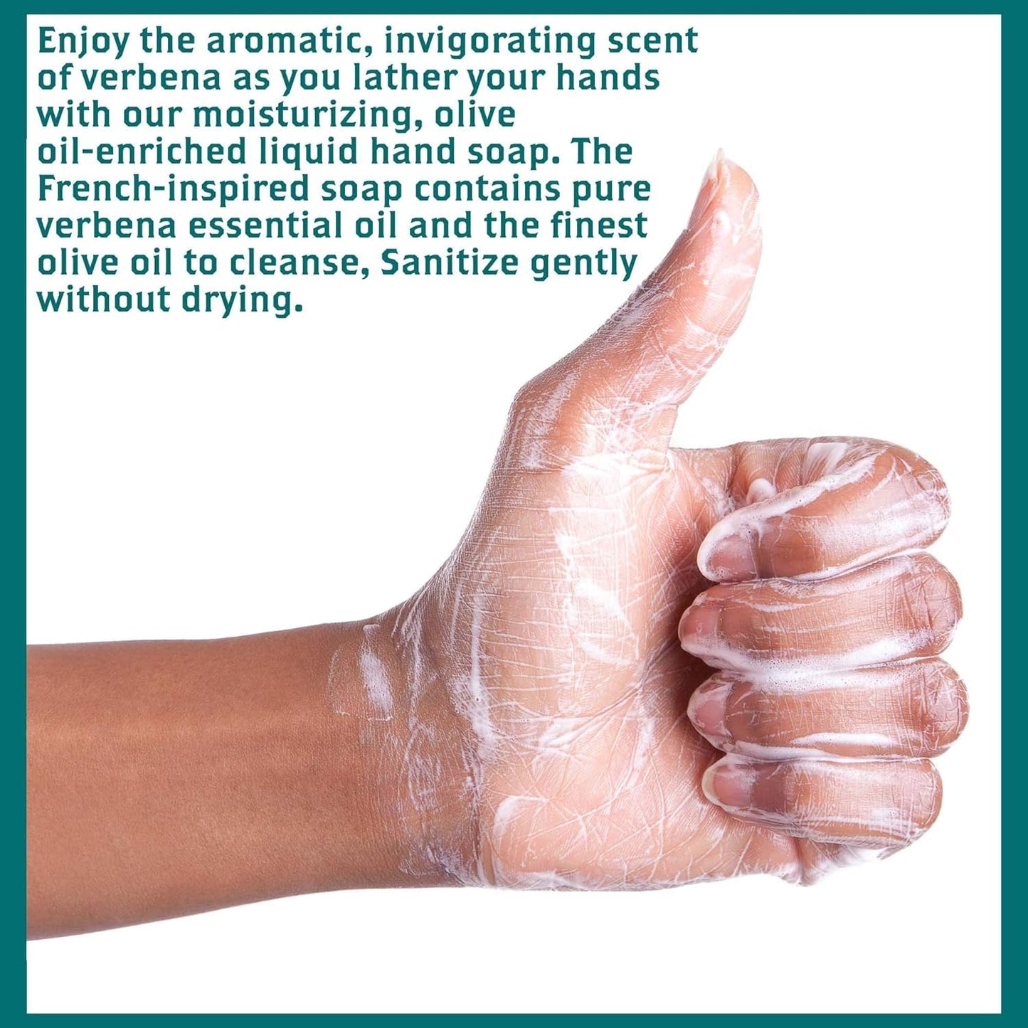 Olivia Care Liquid Hand Soap Verbena & Olive Oil. All Natural - Cleansing, Germ-Fighting, Moisturizing Hand Wash for Kitchen & Bathroom - Gentle, Mild Beauty & Personal Care Olivia Care