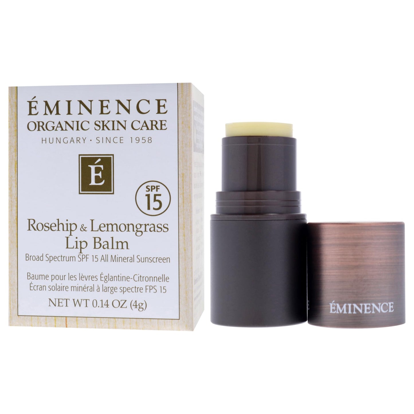 Rosehip and Lemongrass Lip Balm SPF 15 by Eminence for Unisex - 0.14 oz Lip Balm Beauty and Personal Care Eminence