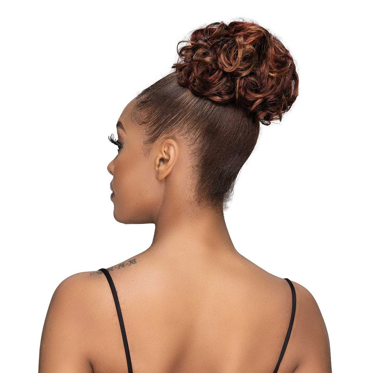 Janet Collection Human Hair Blend Bun Remy Illusion Scrunch - TENDRIL (HONEY BLONDE)