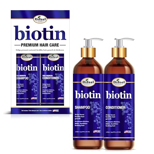 Difeel Elevated Biotin Shampoo & Conditioner LARGE 33.8oz 2-PC Gift Set - Shampoo and Conditioner for Thinning Hair and Hair Loss, Sulfate Free Beauty & Personal Care Difeel