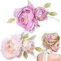 HINZIC 2pcs Silk Flower Hair Clips for Women, 2 in 1 Flower Brooch, Pearl Floral Hair Pins Barrettes for Women Girls Brides Party Wedding Decor Hair Beauty & Personal Care HINZIC